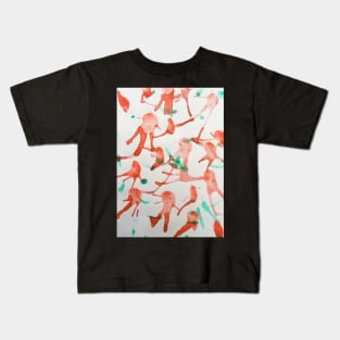 Red green watercolor pattern design Kids T-Shirt